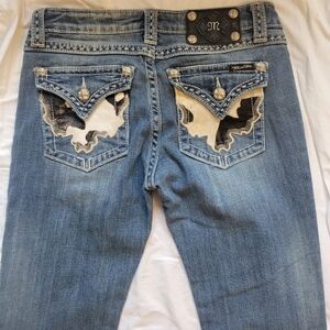 Miss Me Embroidered Blue Jeans
